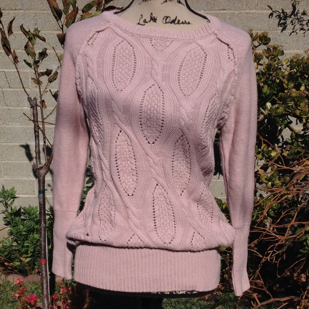 27 Miles Malibu Dusty Rose Knit Crew Sweater